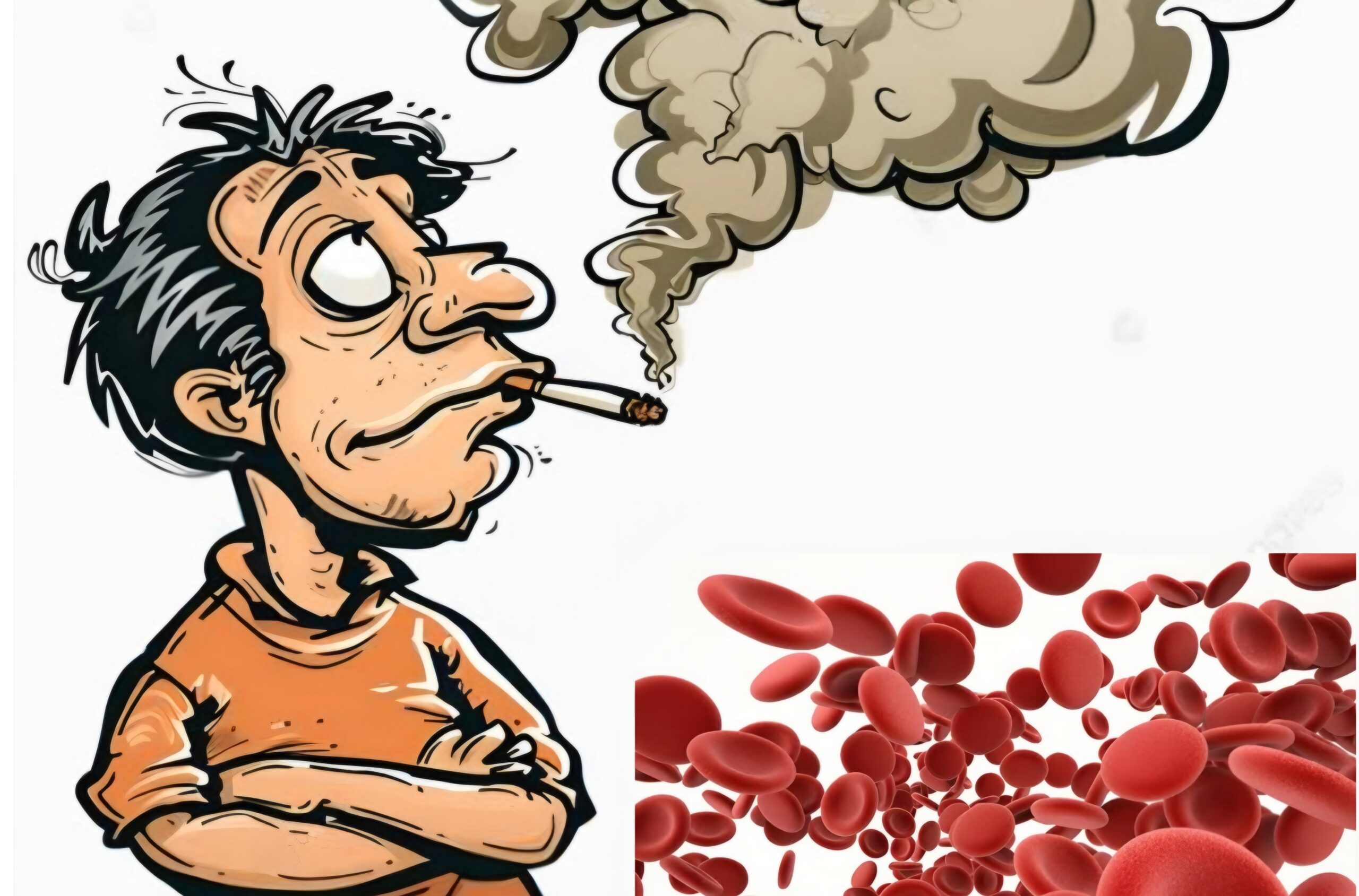كريات الدم الحمراء في الشخص المدخن